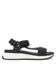Rieker Sandały W2951-00 Czarny. Czarne sandały Rieker, bez wzorów, ze skóry, bez obcasa, na koturnie, bez zapięcia. Za 349.99 zł.