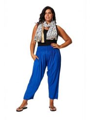 Aller Simplement Spodnie w kolorze niebieskim rozmiar: 42-58. Niebieskie spodnie materiałowe Aller Simplement, bez wzorów, z materiału, z podwyższonym stanem. Za 48.50 zł.