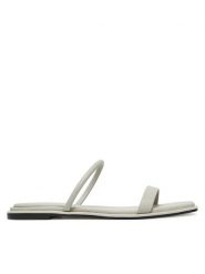 Calvin Klein Klapki Flat Sandal Squared 2-Bar Lth HW0HW02532 Écru. Klapki Calvin Klein, bez wzorów, ze skóry, bez obcasa. Za 439.99 zł.