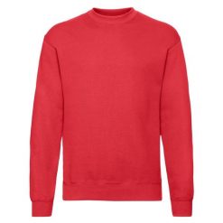 Klasyczna Bluza Rozpinana Unisex Dla Dorosłych. Czerwone bluzy FRUIT OF THE LOOM, m, bez wzorów, z bawełny, bez kaptura. Za 85.99 zł.