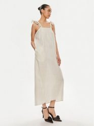 Max Mara Leisure Sukienka codzienna Senna 2416221038 Écru Relaxed Fit. Sukienki Max Mara Leisure, na co dzień, bez wzorów, ze lnu, bez kołnierzyka, bez ramiączek, proste. Za 489.99 zł.