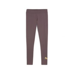 Damskie legginsy ESS METALLIC PUMA. Fioletowe legginsy sportowe Puma, bez wzorów, do biegania. Za 129.00 zł.