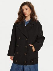 Tommy Jeans Płaszcz przejściowy DW0DW19752 Czarny Regular Fit. Czarne płaszcze Tommy Jeans, s, bez wzorów, z jeansu, bez kaptura. Za 619.99 zł.