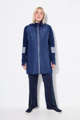 Damskie Płaszcz 2 w 1 odpinane rękawy stójka z recyklingu. Niebieskie płaszcze Ulla Popken, plus size, bez wzorów, z elastanu, bez kaptura. Za 429.99 zł.