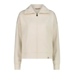 Bluza zippowana z modalu z satynowym wykończeniem damska CMP. Białe bluzy sportowe CMP, xs, bez wzorów, z satyny, bez kaptura. Za 312.50 zł.