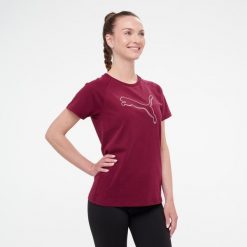 Koszulka damska Puma Gym & Pilates. Czerwone bluzki Puma, m, bez wzorów, z bawełny, sportowe, bez kołnierzyka, bez ramiączek. Za 89.99 zł.
