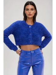 Monki Kardigan w kolorze niebieskim rozmiar: XS. Niebieskie kardigany Monki, xs, bez wzorów. Za 43.99 zł.