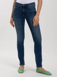 Cross Jeans Dżinsy - Slim fit - w kolorze granatowym rozmiar: W33/L32. Niebieskie jeansy Cross Jeans, l, z aplikacjami, z podwyższonym stanem. Za 127.35 zł.