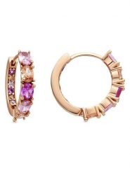 Luxenter Kolczyki-kreole z cyrkoniami rozmiar: onesize. Czerwone kolczyki Luxenter, z cyrkonią, srebrne. Za 178.79 zł.