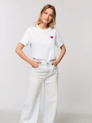 WOOOP Koszulka w kolorze białym rozmiar: S. Białe bluzki Wooop, s, bez wzorów, z bawełny, bez kołnierzyka, bez ramiączek. Za 64.95 zł.