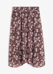 Spódnica midi z szyfonu. Fioletowe spódnice bonprix, bez wzorów, z szyfonu, midi, asymetryczne. Za 124.99 zł.