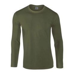 Koszulka Z Długim Rękawem Unisex Softstyle Dla Dorosłych. Zielone bluzki GILDAN, xl, bez wzorów, sportowe, bez kołnierzyka, bez ramiączek. Za 65.99 zł.