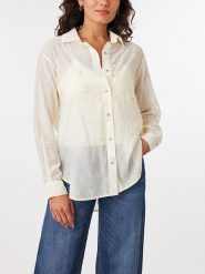 Scotch & Soda Bluzka w kolorze kremowym rozmiar: M. Brązowe bluzki Scotch & Soda, m, bez wzorów, bez kołnierzyka, bez ramiączek. Za 105.63 zł.