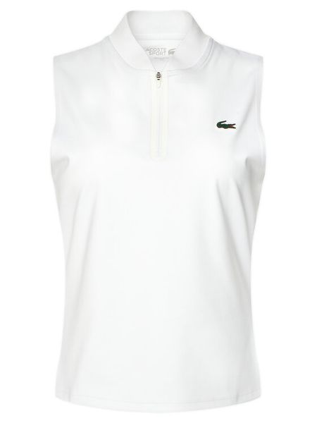 Lacoste Top PF0202 Biały Regular Fit. Białe koszulki sportowe Lacoste, bez wzorów, z syntetyku, bez ramiączek, tenisowe. Za 339.99 zł.