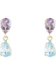 OR ÉCLAT Złote kolczyki-wkrętki "Gouttes amethyste topaze" z ametystami i topazami rozmiar: onesize. Różowe kolczyki OR ÉCLAT, z ametystem, złote. Za 390.00 zł.