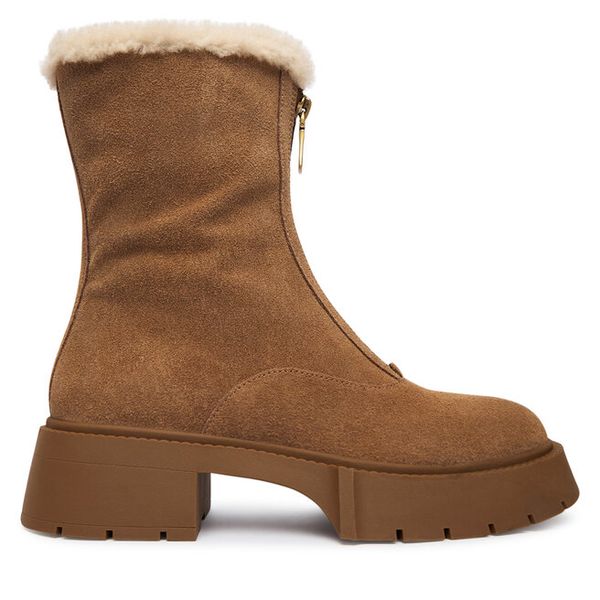 Botki Coach. Brązowe botki Coach, bez wzorów, bez obcasa, na płaskiej podeszwie, bez zapięcia. Za 1,149.00 zł.