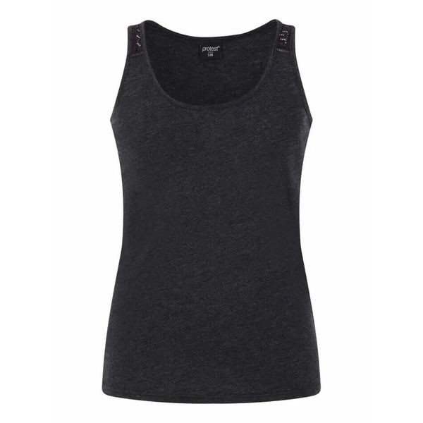 Damski tank top Protest Prtimpulse. Czarne topy Protest, bez wzorów, bez kołnierzyka, bez ramiączek. Za 220.00 zł.