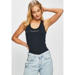 Emporio Armani Underwear - Top. Niebieskie topy Emporio Armani, m, z aplikacjami, z bawełny, bez kołnierzyka, bez ramiączek. W wyprzedaży za 139.90 zł.