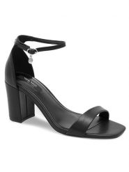 Nine West Sandały WFA2647-1 Czarny. Czarne sandały Nine West, bez wzorów, ze skóry, bez obcasa, na słupku, bez zapięcia. Za 229.99 zł.