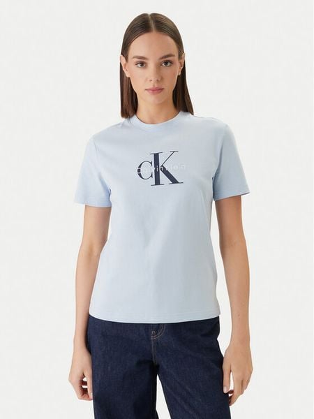 Calvin Klein Jeans T-Shirt LV047B865G Niebieski Regular Fit. Niebieskie t-shirty Calvin Klein Jeans, xs, bez wzorów, z bawełny, bez kołnierzyka, bez ramiączek. Za 135.99 zł.