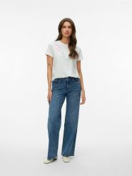 Vero Moda Koszulka w kolorze białym rozmiar: XS. Białe bluzki Vero Moda, xs, bez wzorów, z bawełny, bez kołnierzyka, bez ramiączek. Za 48.73 zł.