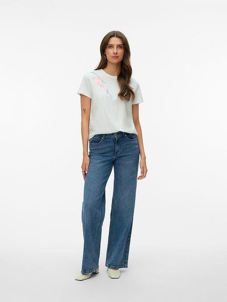 Vero Moda Koszulka w kolorze białym rozmiar: S. Białe bluzki Vero Moda, s, bez wzorów, z bawełny, bez kołnierzyka, bez ramiączek. Za 68.95 zł.