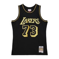 Koszulka NBA Los Angeles Lakers Dennis Rodman 1998/99. Czarne bluzki Mitchell & Ness, bez wzorów, sportowe, bez kołnierzyka, bez ramiączek. Za 593.00 zł.