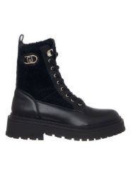 Liu Jo Skórzane botki w kolorze czarnym rozmiar: 40. Czarne botki Liu Jo, bez wzorów, z materiału, bez obcasa, bez zapięcia. Za 457.95 zł.