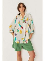 SKFK Bluzka "Katrin" w kolorze białym ze wzorem rozmiar: M. Białe bluzki SKFK, m, bez wzorów, z wiskozy, bez kołnierzyka, bez ramiączek. Za 239.99 zł.