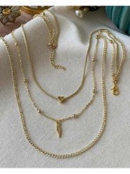 Luseera Pozłacany naszyjnik z elementami ozdobnymi - dł. 55 cm rozmiar: onesize. Białe naszyjniki Luseera, pozłacane. Za 39.99 zł.