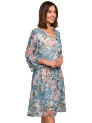 Stylove Sukienka w kolorze turkusowym ze wzorem rozmiar: XXL. Niebieskie sukienki Stylove, xxl, bez wzorów, bez kołnierzyka, bez ramiączek, midi. Za 226.95 zł.