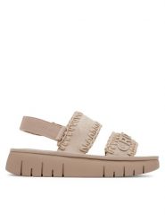 Roxy Sandały HY62277-1 Beżowy. Brązowe sandały Roxy, bez wzorów, z materiału, bez obcasa, na płaskiej podeszwie, bez zapięcia. Za 199.99 zł.