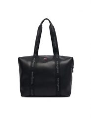 Tommy Jeans Torebka Tjw Daily Elevated Tote AW0AW19046 Czarny. Czarne shopper Tommy Jeans, bez wzorów, z jeansu, bez dodatków. Za 449.99 zł.