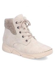 Rieker Botki 45900-60 Beżowy. Brązowe botki Rieker, bez wzorów, ze skóry, bez obcasa, na płaskiej podeszwie, bez zapięcia. Za 329.99 zł.