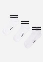Białe 3-pack Skarpety z Bawełną za Kostkę z Paseczkami Flelford. Białe bielizna sportowa Born2be, bez wzorów, z bawełny. Za 29.99 zł.