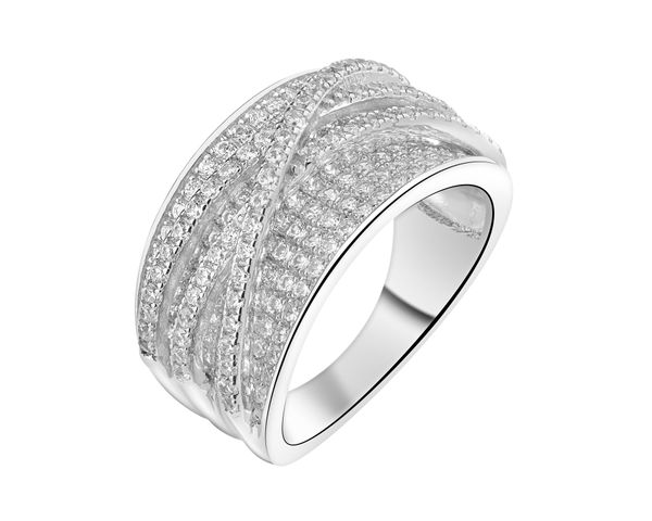 Pierścionek srebrny z cyrkoniami. Szare pierścionki Apart, z cyrkonią, srebrne. Za 299.00 zł.