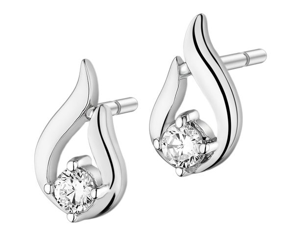 Kolczyki srebrne z cyrkoniami. Szare kolczyki Apart, z cyrkonią, srebrne. Za 69.00 zł.