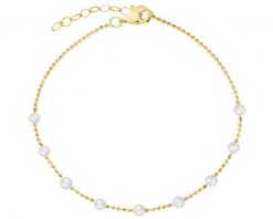 Złota bransoletka z perłami. Żółte bransoletki Apart, złote. Za 1,699.00 zł.