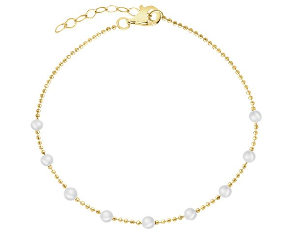 Złota bransoletka z perłami. Żółte bransoletki Apart, złote. Za 1,699.00 zł.