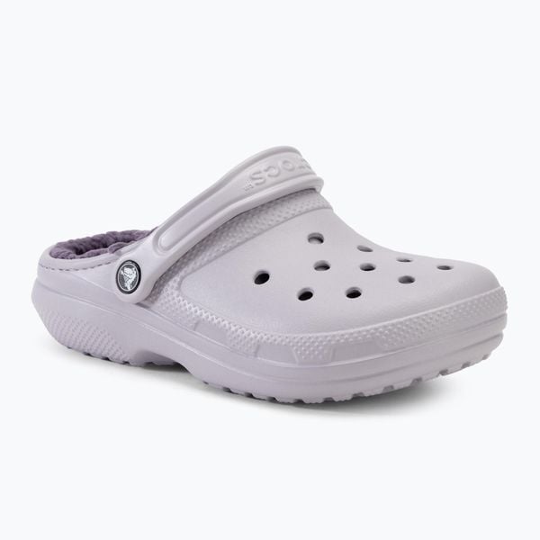 Klapki Crocs Classic Lined Clog. Szare klapki Crocs, bez wzorów, bez obcasa. Za 229.99 zł.