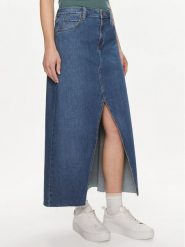 Lee Spódnica jeansowa 112349007 Niebieski Loose Fit. Niebieskie spódnice Lee, bez wzorów, z bawełny. Za 199.99 zł.