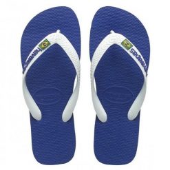 Klapki Havaianas Model 4110850 Kolor Niebieski. Niebieskie klapki Havaianas, bez wzorów, z gumy, bez obcasa. W wyprzedaży za 110.35 zł.