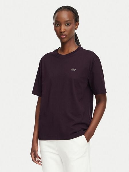 Lacoste T-Shirt TF7215 Bordowy Regular Fit. Czerwone t-shirty Lacoste, bez wzorów, z bawełny, bez kołnierzyka, bez ramiączek. Za 258.99 zł.