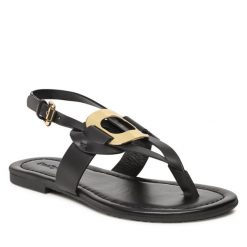 Sandały See By Chloé. Czarne sandały See By Chloé, bez wzorów, bez obcasa, na płaskiej podeszwie, bez zapięcia. Za 899.99 zł.