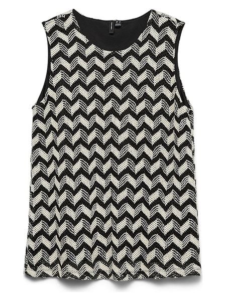 Vero Moda Bluzka w kolorze czarno-kremowym rozmiar: M. Czarne bluzki Vero Moda, m, bez wzorów, bez kołnierzyka, bez ramiączek. Za 59.95 zł.