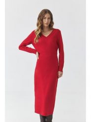 TATUUM Sukienka "Jasmine" w kolorze czerwonym rozmiar: XL. Czerwone sukienki Tatuum, na co dzień, xl, bez wzorów, bez kołnierzyka, bez ramiączek, midi, proste. Za 165.71 zł.