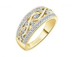 Pierścionek z żółtego złota z brylantami - 0,34 ct - próba 585. Żółte pierścionki Apart, z brylantem, złote. Za 6,990.00 zł.