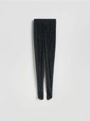 Legginsy z ozdobną aplikacją - czarny. Czarne legginsy Reserved, l, z aplikacjami, z dzianiny. Za 199.99 zł.