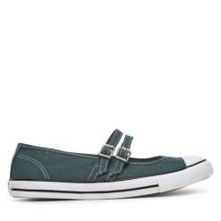 Baleriny Converse. Zielone baleriny Converse, bez wzorów, bez obcasa. Za 229.99 zł.