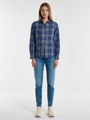 BIG STAR Koszula w kolorze niebieskim rozmiar: M. Niebieskie koszule Big Star, m, bez wzorów, z bawełny, retro, bez kołnierzyka, bez ramiączek. Za 119.99 zł.